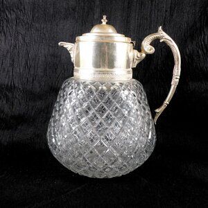Edward Latham Large Cut Crystal Carafe Jug Bottle Decanter # 26199